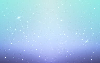 Space background. Soft light cosmos with shining stars. Magic infinite universe and stardust. Beautiful starry galaxy. Glowing milky way. Vector illustration