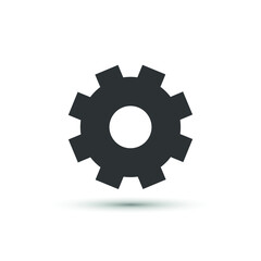 Vector settings icon. Wheel symbol. For design, web site design, logo, app, UI.