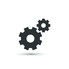 Vector settings icon. Wheel symbol. For design, web site design, logo, app, UI.