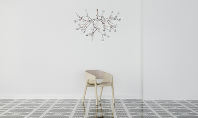 Light interrior with with minimalistic lamp