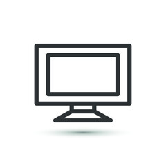Vector TV set icon. Television screen symbol. For design, web site design, logo, app, UI.