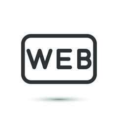 Vector web net button icon. Internet, web address symbol. For design, web site design, logo, app, UI.