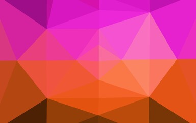 Dark Pink, Yellow vector triangle mosaic template.