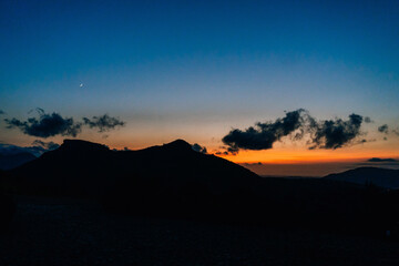 sunset in the mountains