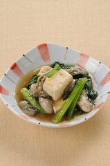牡蠣と豆腐青菜の八宝菜