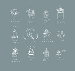 Natural style labels grey