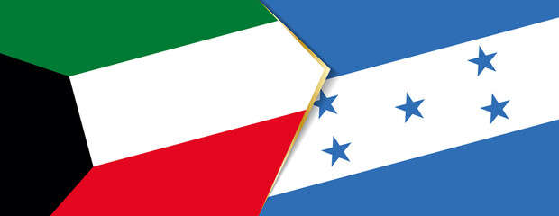 Kuwait and Honduras flags, two vector flags.