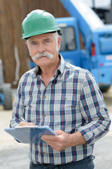 Fototapeta premium a senior engineer man outdoors