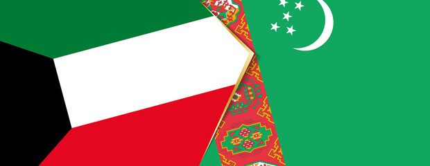 Kuwait and Turkmenistan flags, two vector flags.