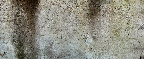 Ancient wall with peeling plaster. Old concrete wall, panoramic textured background	