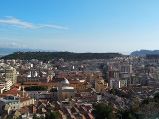 Fototapeta na wymiar Top view of the city of Cagliari 
