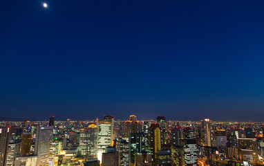 Naklejka premium 大阪 西梅田ビル群夜景