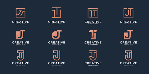logo bundle monogram letter T and letter J .business,icon,unique,abstract.Premium vector