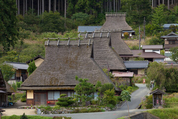 かやぶきの里の家並
