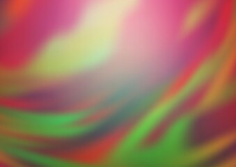 Light Green, Red vector blurred shine abstract pattern.