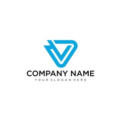 Letter V line logo design. Linear creative minimal monochrome monogram symbol. Universal elegant vector sign design. Premium business logotype. Graphic alphabet symbol for corporate business identity