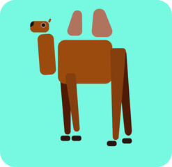 Camel on a blue background
