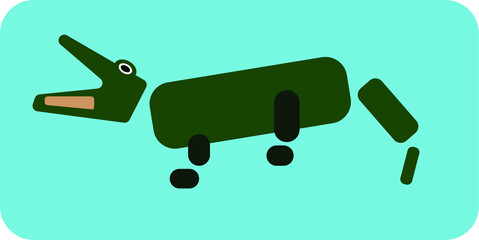Crocodile on a blue background