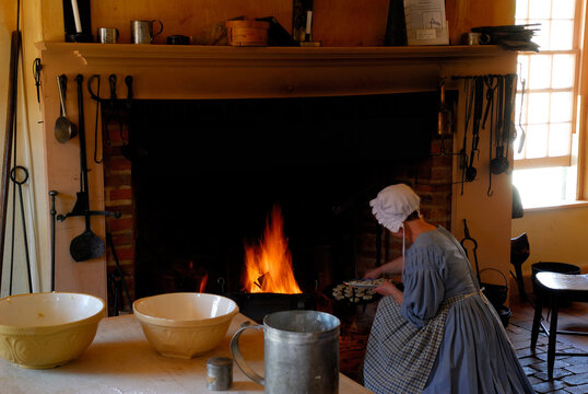 Kitchen staff in the officers quarters of Old Fort York Toronto