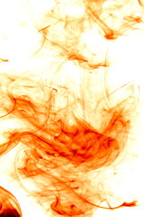Red smoke on white background