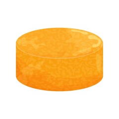 Round Colby Jack cheese detailed isolated on white background. Typical sort, nutrition product. Clipart, icon or design element.