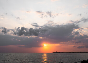 Sunrise over the sea beautiful cloudscape