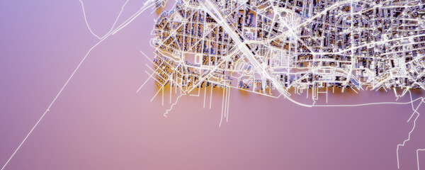 Techno mega city; urban and futuristic technology concepts, original 3d rendering