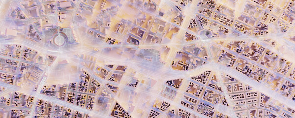 Techno mega city; urban and futuristic technology concepts, original 3d rendering