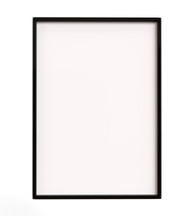 Picture poster frame isolated black frame. Blank portfolio mockup A-standard size format