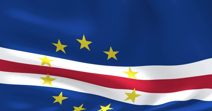 Flags of the world - flag of Cape Verde. Waved highly detailed flag animation.