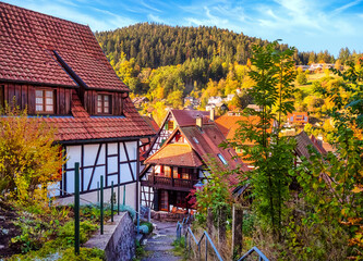 Old town of Schiltach in the Black Forest with picturesque half-timbered houses