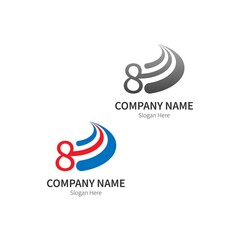 Number 8 Logo Business Template Vector
