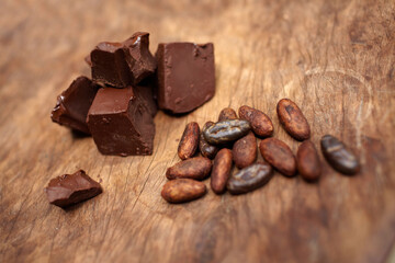 Chocolate with roasted cacao beans