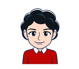 Elderly woman wearing a fashionable perm