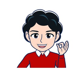 Elderly woman wearing a fashionable perm