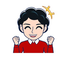 Elderly woman wearing a fashionable perm