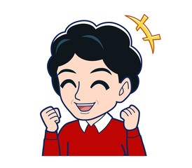 Elderly woman wearing a fashionable perm