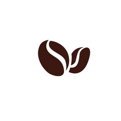 Coffee beans icon isolated on white background