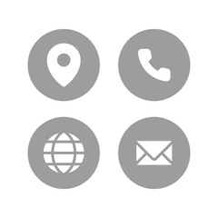 Fototapeta premium Communication icon set in the circle button