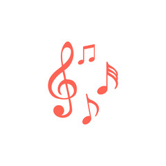 music notes simple icon logo