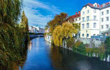Fototapeta premium panorama of the beautiful bridge in the old town