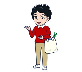 Elderly woman wearing a fashionable perm