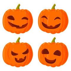 Colored pumpkin set. Vector.