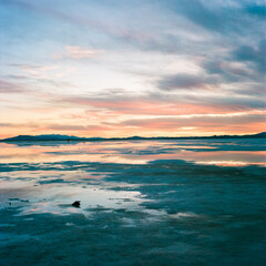 Bonneville salt flats sunset