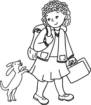 Girl Leaving for School