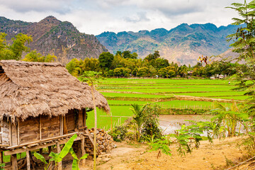 Fototapeta na wymiar Traveling in the north of Vietnam, from Hanoi yo Sapa