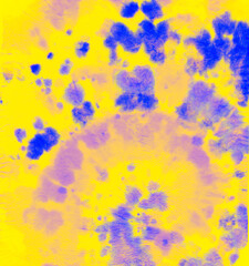 Tie Dye Fabric. Yellow Artistic Shirt. Hippie 