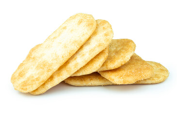 rice cracker isolated on white background