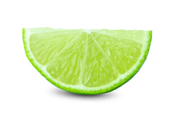 lime or green lemon isolated on white background