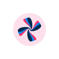 Vector Logo Abstract Flower for Beauty and Fashion Concept. Template Design for Woman Icon